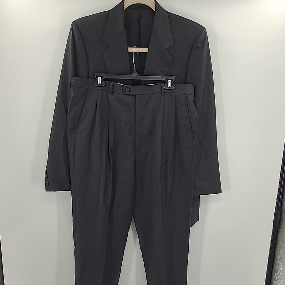 Hickey Freeman‎ Collection 100% Wool Pinstripe 2 Piece Suit 42 Long